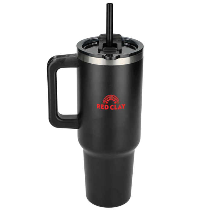 Customized 40 Oz Pinnacle Recycled Travel Tumblers with Straw