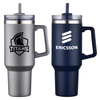 40 Oz Stainless Steel Travel Mugs with Handles and...