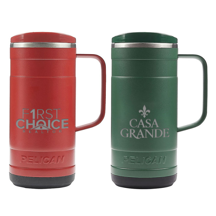 Pelican Ridge™ 18 Oz Imprinted Recycled Double Wall Stainless Steel Mugs