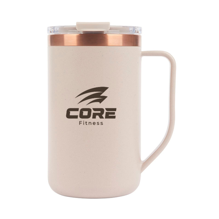 Perka® 15 Oz Custom Guji Recycled Steel and Coffee Grounds Mugs