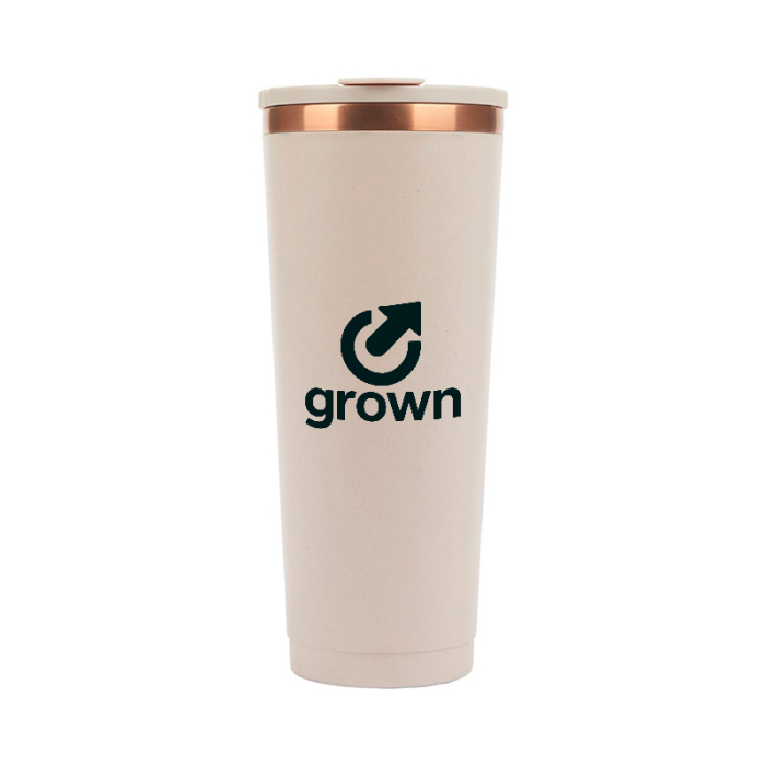 Perka® 24 Oz Imprinted Barbarossa Recycled Steel and Coffee Grounds Tumblers