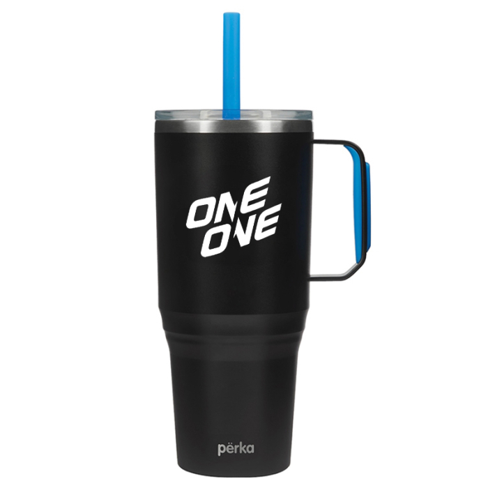 Perka® 36 Oz Promotional Portofino Double Wall Recycled Stainless Steel Travel Mugs