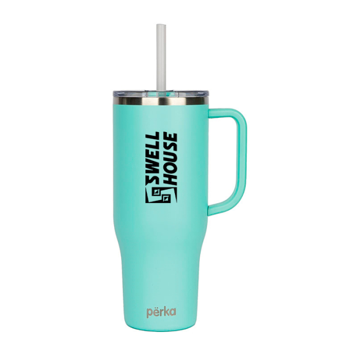 Perka® 40 Oz Promotional Kempton Double Wall Stainless Steel Travel Mugs