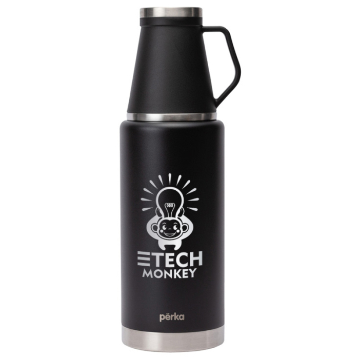 Perka® 51 Oz Customized Rover Double Wall Stainless Steel Growlers with Cup