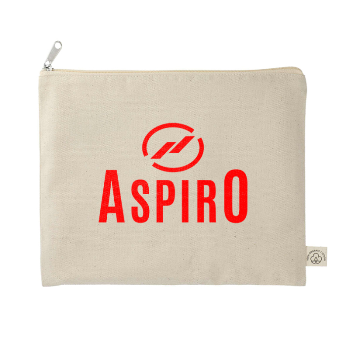 Personalized Organic Cotton Flat Travel Pouches