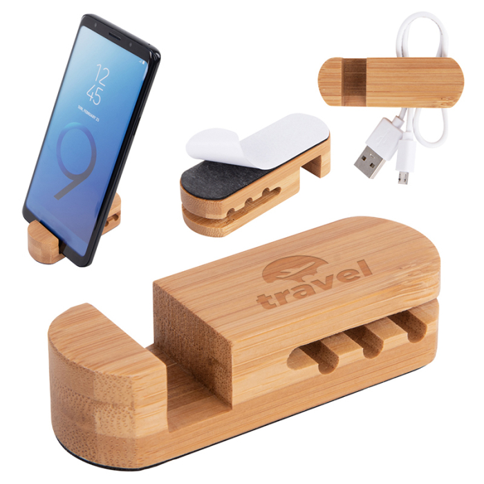 Customized Bamboo Desktop Cable Organizers