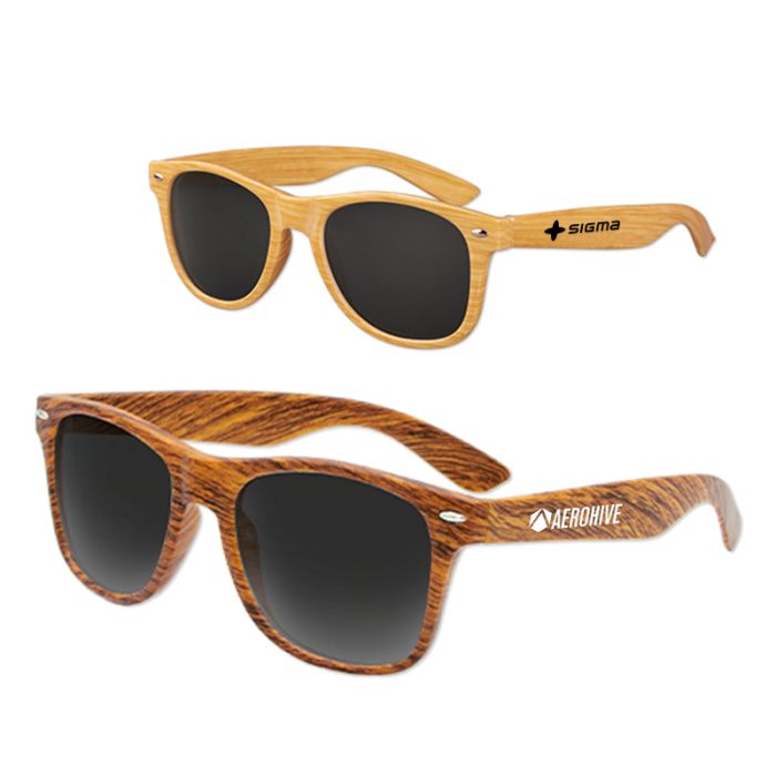 Promotional Iconic Wood Grain Polarized Sunglasses