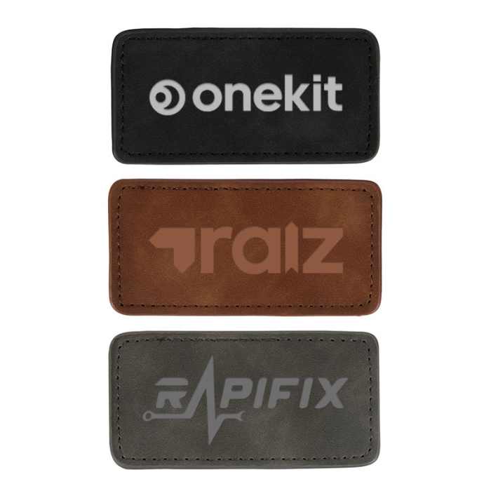 Custom Printed Leatherette Patches with Hook Backing