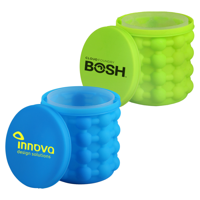 Custom Imprinted Silicone Ice Cube Makers and Buckets