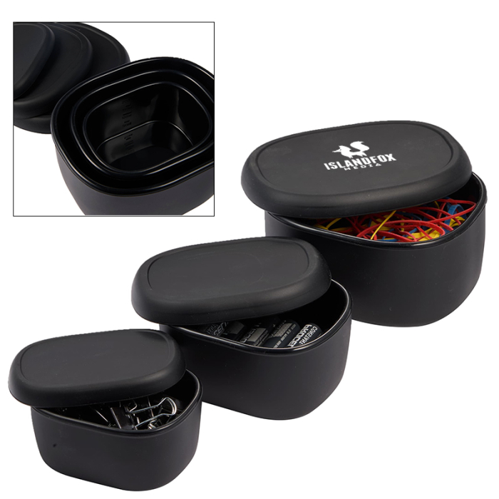 Promotional Zili Silicone Set of 3 Small Storage Containers