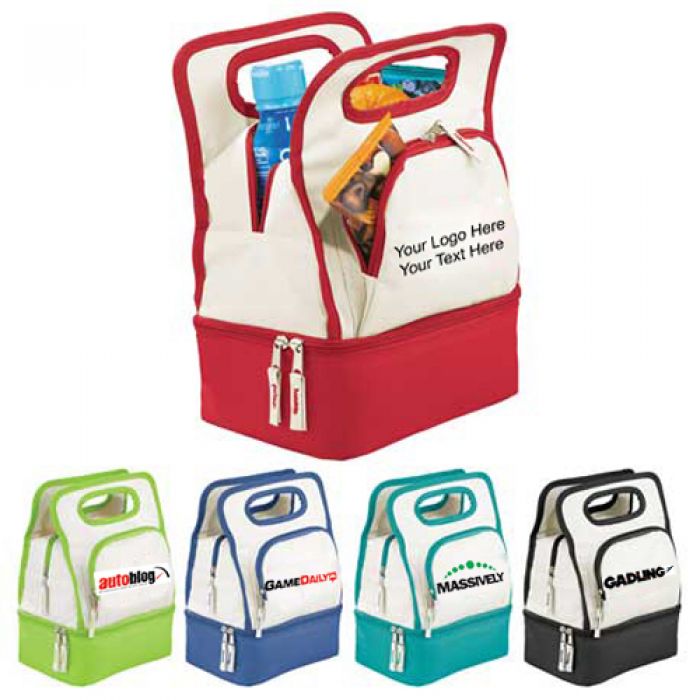 Customized Color Dip Dual Compartment Lunch Cooler Bags