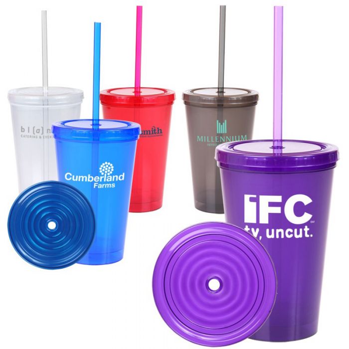 16 Oz Custom Imprinted Double Wall Polypropylene Tumblers