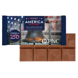 America 250 3 Oz Flow Wrapped Chocolate Bars
