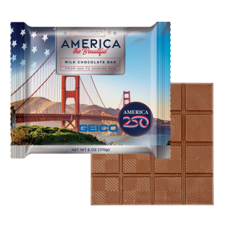 America 250 6 Oz Flow Wrapped Chocolate Bars