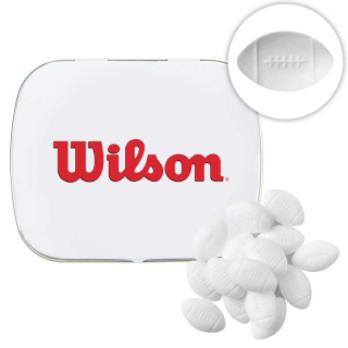 Domed Tins with Football Shaped Mints