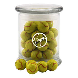 Glass Jars with Chocolate Tennis Balls