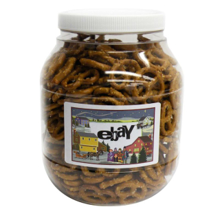Large Plastic Jars with Salted Mini Pretzels
