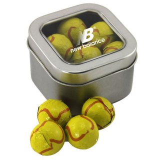 Window Tins with Chocolate Tennis Balls