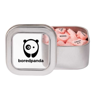 Window Tins with Conversation Hearts