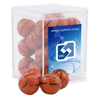 Acrylic Boxes with Chocolate Basketballs