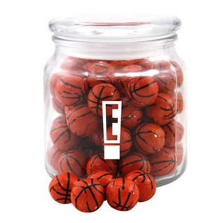 Glass Jars with Chocolate Basketballs