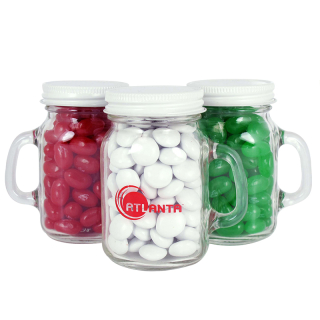 Glass Mini Mason Jars with Chocolate Buttons
