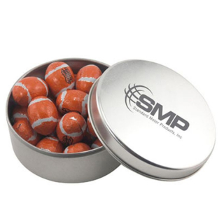 Round Tins with Chocolate Footballs