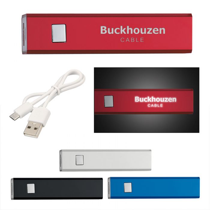 Personalized Recharge Light Up Power Banks - 2200 mAh