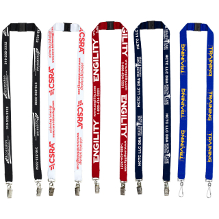 3/4 Inch Dual Attachment Polyester Lanyards with...