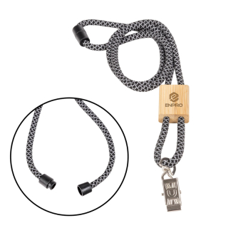 Braided Rope Lanyards with Bamboo Adjuster and Bulldog...