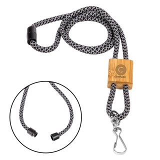 Braided Rope Lanyards with Bamboo Adjuster and J-Hook...