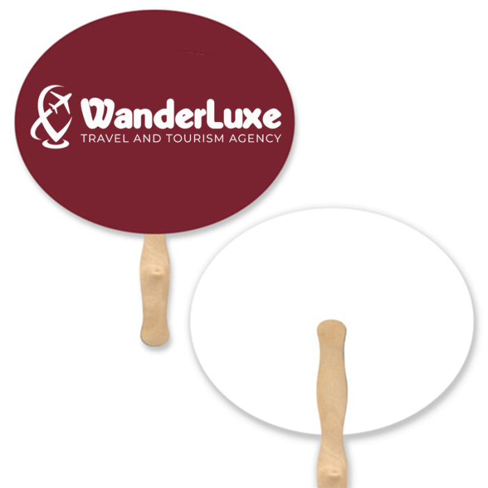 10x8 Inch Custom Oval Shaped Single Hand Fans