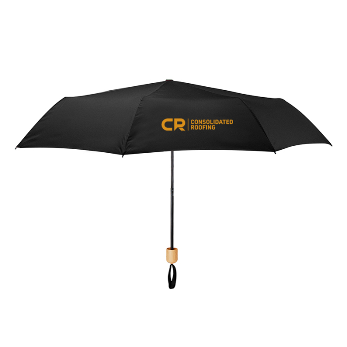 41 Inch Arc Custom Umbrellas with 100 RPET Canopies and Bamboo Handles