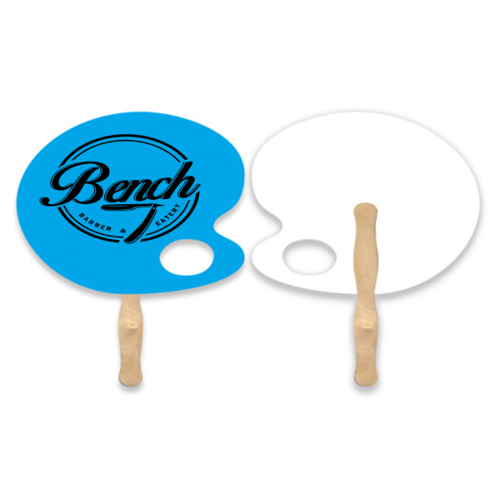 Custom Artist Palette Shape Single Hand Fans 