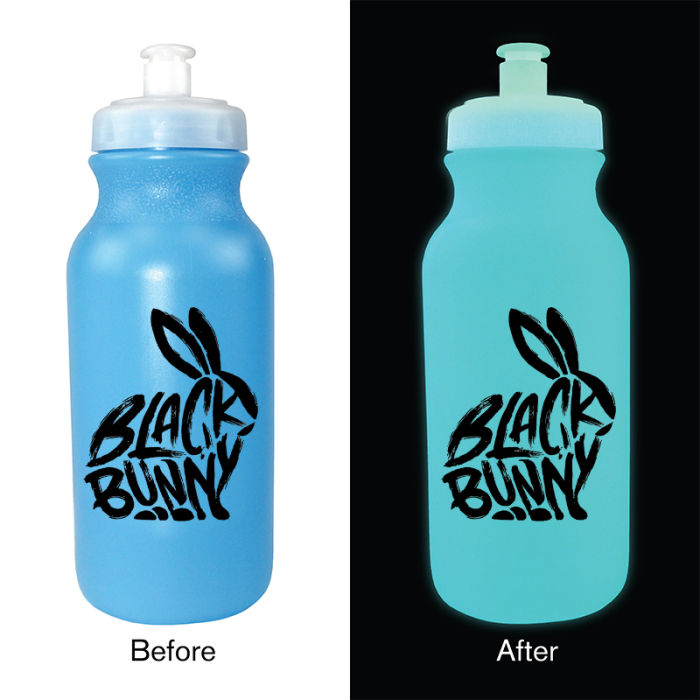 20 Oz Custom Nite Glow Value Cycle Bottles with Push n Pull Caps