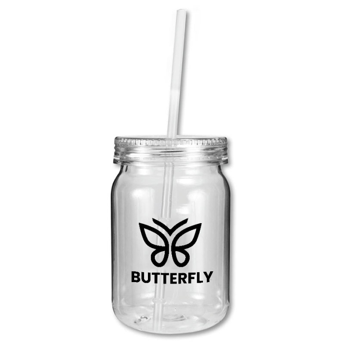 24 Oz Imprinted Plastic Mason Jars
