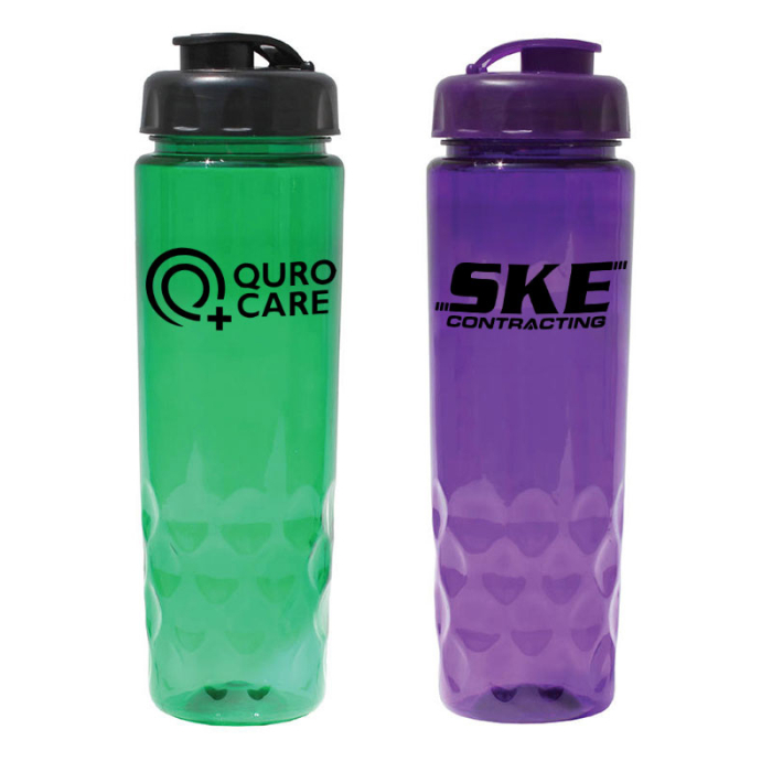24 Oz Personalized Poly-Saver PET Bottles with Flip Top Caps