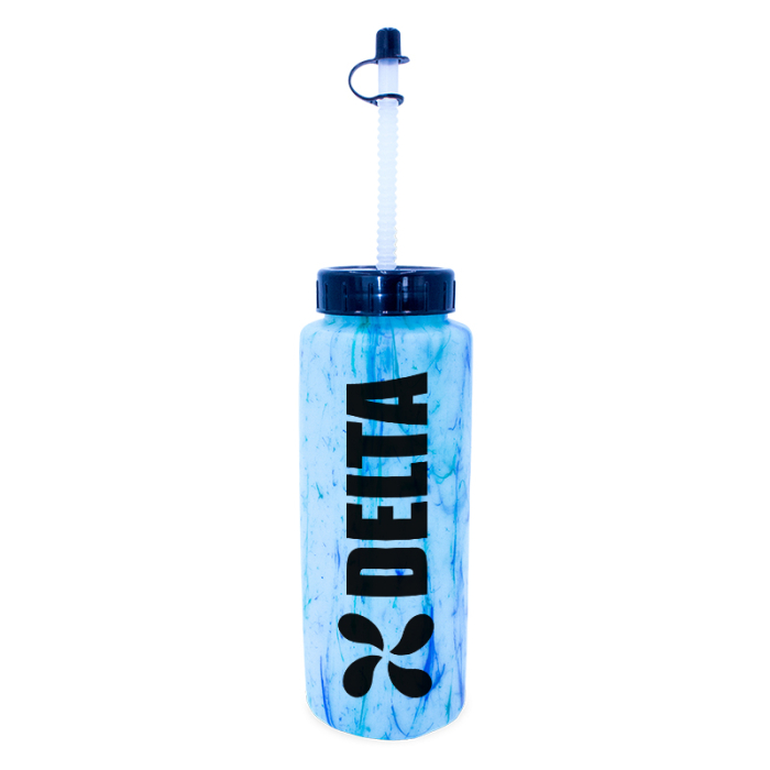 32 Oz Customized Confetti Sports Bottles with Flexible Straws