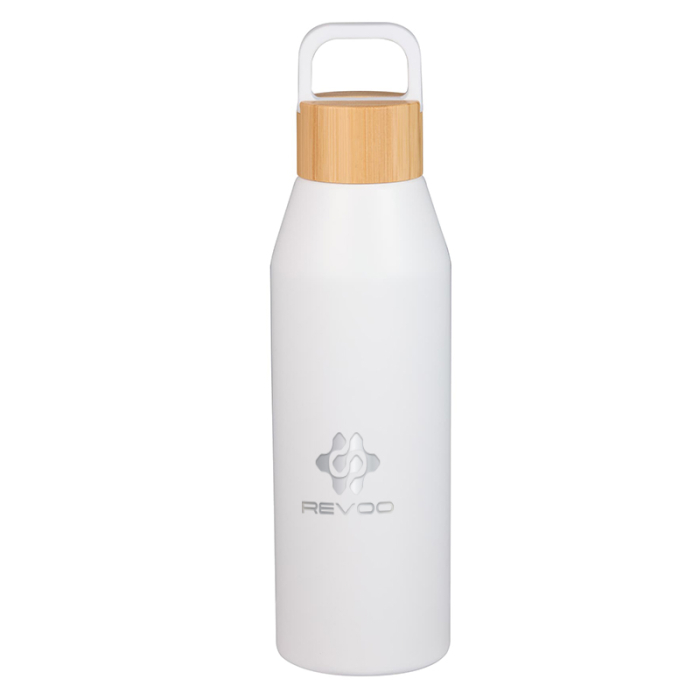 Custom 24 Oz Aspen Recycled Bottles with FSC® Bamboo Lid