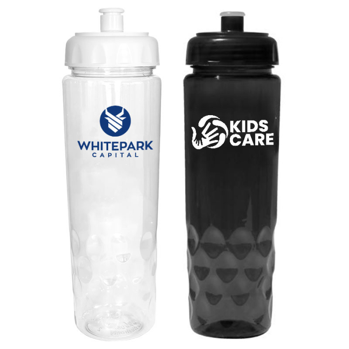 Custom 24 Oz Poly-Saver PET Bottles with Push n Pull Caps