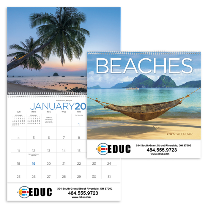 Custom Beaches Wall Calendars