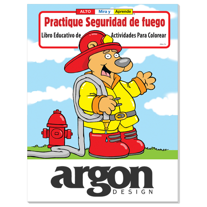 Custom Imprinted Practice Fire Safety Coloring Books Spanish 