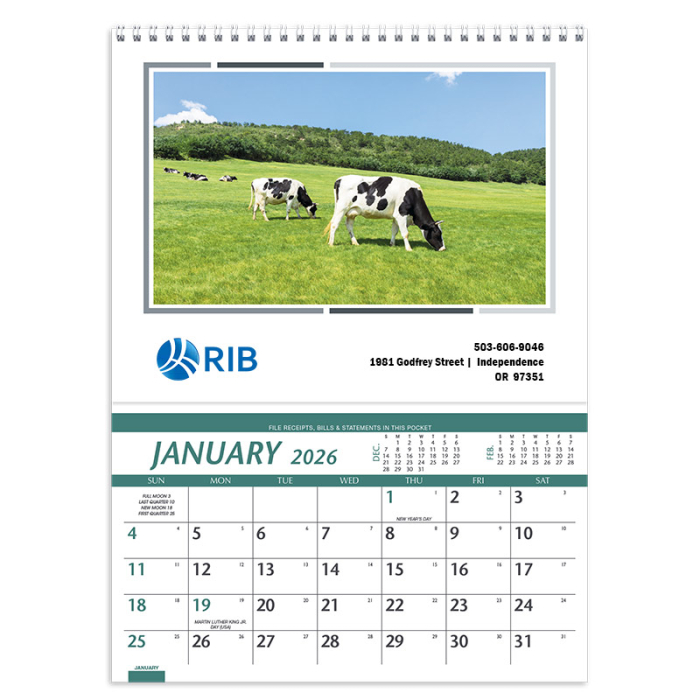 Custom Printed Farm Pocket Wall Calendars