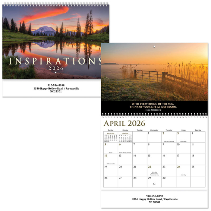 Custom Printed Inspirations Spiral Wall Calendars