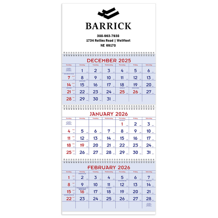 Custom Printed Red and Blue Commercial Planners