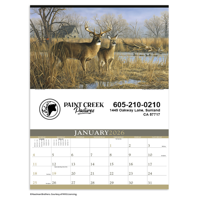 Custom Wildlife Art Wall Calendars by the Hautman Brothers