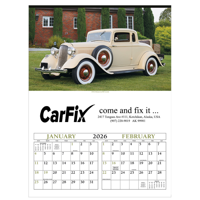 Customized Antique Cars Wall Calendars
