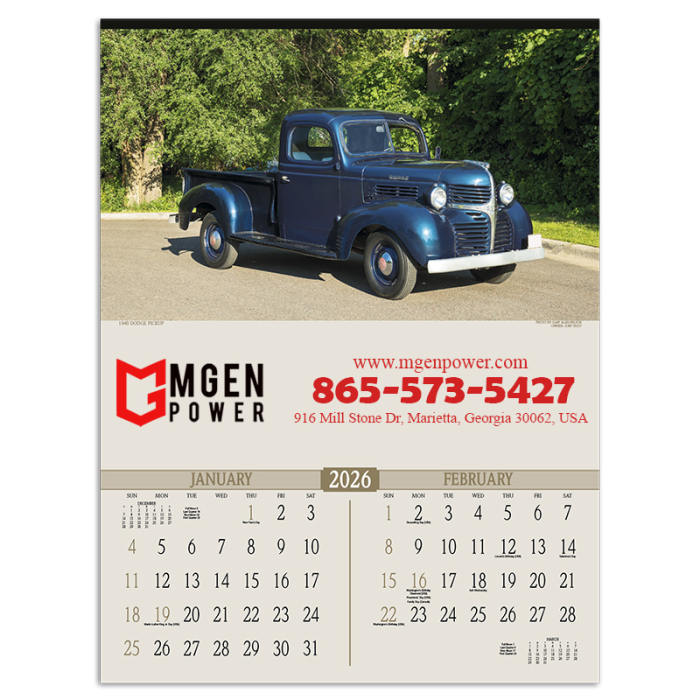 Customized Antique Trucks Wall Calendars
