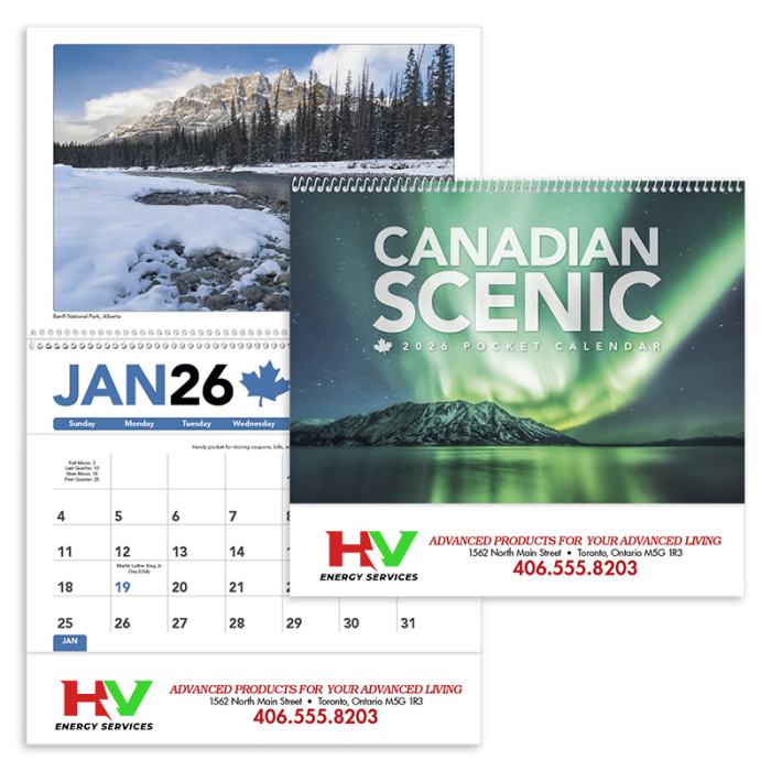 Personalized Canadian Scenic Pocket Calendars