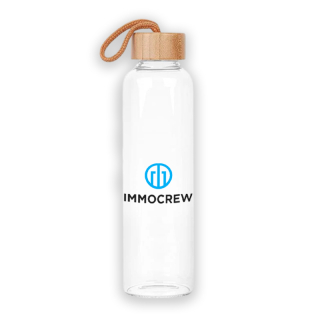 18 Oz Vidro Glass and Bamboo Bottles